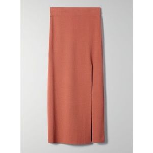 Aritzia Wilfred Knee Slit Skirt in Genuine Brown
